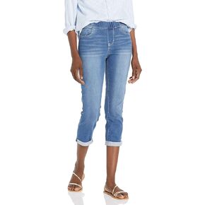 WallFlower Women's Pull on Denim Crop and Ankle High-Rise Insta Soft Juniors Jeans (Available in Plus Size)