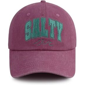 Salty Hats for Women Men, Funny Adjustable Cotton Embroidered Beaches Baseball Cap