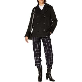 Women's Grey Double Breasted Peacoat