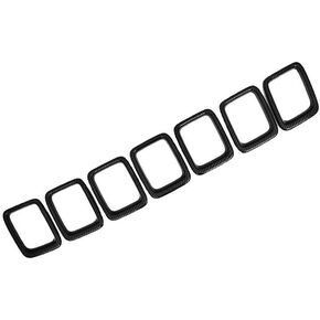 Front Grille Grill Inserts Trim Frame Accessories Fits For Jeep Compass 2017-2021 (Frame Only, Glossy Red)