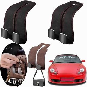【2pcs/4hook】 car seat hooks Car Seat Hooks for Headrest Double Headrest Purse Hooks for Car purse hook for car Car Back Seat Headrest Hooks for Handbags Bags Purses car hooks(Brown- 2 Packs)