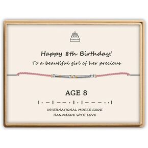 Birthday Gift for 1 8 10 13 16 18 Year Old Girl, Morse Code Bracelets as Cool Gifts for Girls,Top Gifts for Granddaughter Daughter Niece