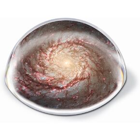 Infusion NASA Two-Faced Spiral Galaxy - 3.5'' X 3.5'' Dome Crystal Paperweight & Info Card Gift Set