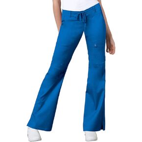 Cherokee Luxe Women Scrubs Pant Low Rise Flare Leg Drawstring Cargo 21100