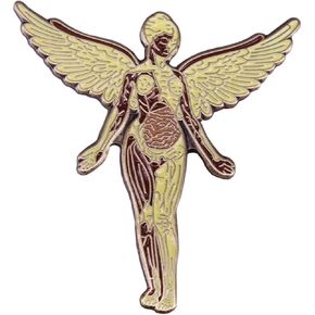 In Utero Angel Wings Anatomy Intestines Grunge Rock Music 1.5" Enamel Pin Badge
