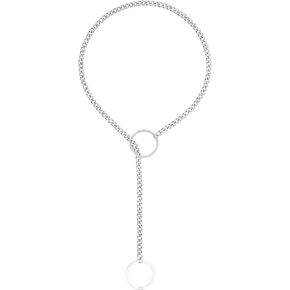 Heart O-ring Slip Necklace for women Punk Gothic Cuban Cat Star Necklace Adjustable Lariat Y-Necklace Goth Choker Jewelry Gift