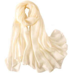 Wander Agio Womens Chiffon Shawl Party Wraps Evening Dress Bridesmaid Long Linen Scarves for Wedding Pearl Gloss Finish