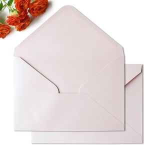 50PCS A7 Champagne Gold Glitter Envelopes, 5.4 x 7.6 inches, Perfect for 5''x7'' Weddings Invitation Cards, Quinceanera Greeting Invite Envelope (Light Gold Glitter)
