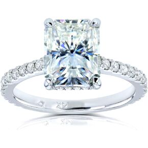 Kobelli Radiant-cut Moissanite Engagement Ring 3 1/10 CTW 14k White Gold