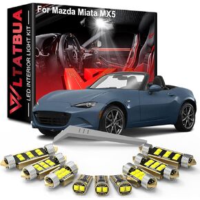 LED Interior Light Kit Replacement for Mazda Miata MX-5 MX5 2006 2007 2008 2009 2010 2011 2012 2013 2014 2015 2016 2017 2018 2019 2020 2021 2022, Super Bright 6000K White