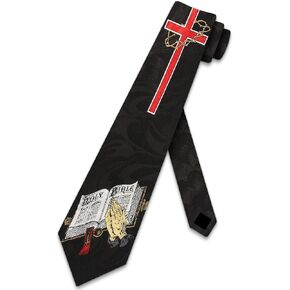 Religious Ties Mens Cross Necktie Christian Bible Tie Faith Neckties