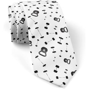 ( Sports Equipment Fitness Gym Barbells ) Fashion Novelty Necktie, Conversation Neckwear Ties Great for Party and Events