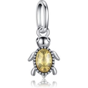 KEQ 925 Sterling Silver Crab Owl and Turtle Seashell Marine Animals Dangle Charm for Bracelets & Necklaces Pendant for Beach Charms Bead Dangle Charm Birthday Jewelry Gift for Women