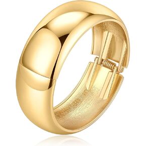 Gold Silver Chunky Cuff Bangle Bracelets for Women Wide Trendy Gold Bangle Irregular Wrist Adjustable Open Cuff Wrap Bracelet