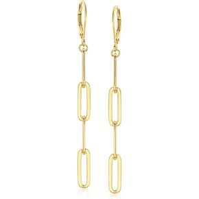 Charles Garnier 18kt Gold Over Sterling Paper Clip Link Drop Earrings