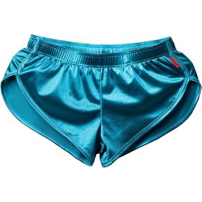 رجل الساتان الملاكم ملخصات الحرير الملاكمين مع الحقيبة صالة السراويل انقسام الجانب بيجامة قيعان تشغيل Sweatshorts in Kuwait