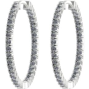 1-6 Carat Classic Inside Outside Diamond Hoop Earrings Value Collection