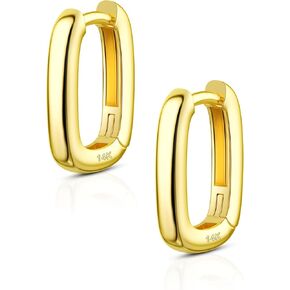 COCHARM 14K Solid Gold Huggie Hoop Earrings Geometric Cartilage Hoop Earrings Helix Piercing Jewelry for Women Men