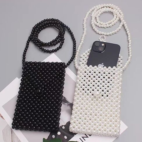 Luxury Pearl Bag Chain Bag Purse Shoulder Bag for Women,Artificial Pearl Clutch Crossbody Beaded Evening Bag for Party in Saudi Arabia