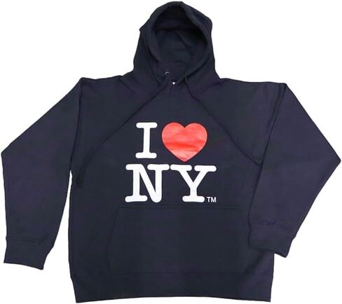 سويت شيرت بغطاء للرأس للجنسين مرخص رسميًا من I Love NY، كم كامل، أسود in Kuwait