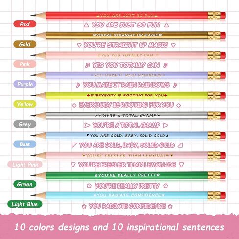 20 Pcs Inspirational Pencils Compliment Pencils with Motivational Sayings #2 Pencils Back to School Pencils Cute Fun Pencils for Kids Girls Student Teacher (Bright Color,Bible Style) in Kuwait
