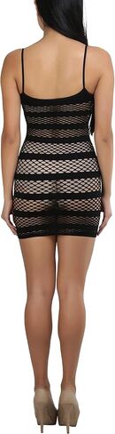 ToBeInStyle Women’s Stretch See Through Fishnet Novelty Mini Rave Party Dress in Saudi Arabia