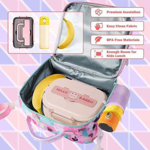 Lunch Box Kids, Girls Lunch Box Insulated Lunch Bag Double Layered Bento Lunch Box For Kids Cute Cat Lunch Box For Girls Insulated Lunch Box For Boys Lunchboxes Kids in Saudi Arabia