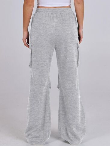ANRABESS Women Wide Leg Baggy Cargo Sweatpants Y2K Trendy High Waist Sweat Pants Trousers with Pockets in Saudi Arabia