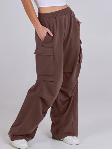 ANRABESS Women Wide Leg Baggy Cargo Sweatpants Y2K Trendy High Waist Sweat Pants Trousers with Pockets in Saudi Arabia