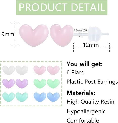 Plastic Earrings for Sensitive Ears Plastic Earrings for Girls Plastic Stud Earrings Flower Plastic Post Earrings for Women in Saudi Arabia