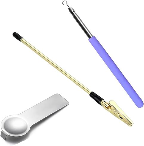 أداة سحر السوار الإيطالي - مساعد المجوهرات الذهبية مع فتاحة خطاف أرجوانية (مجموعة من 3) - أداة مساعدة السوار القابلة للسحب - مساعدة سهلة في ارتداء المجوهرات - قفل سوار مريح للاستخدام الذاتي، مثالي لكبار السن in Kuwait