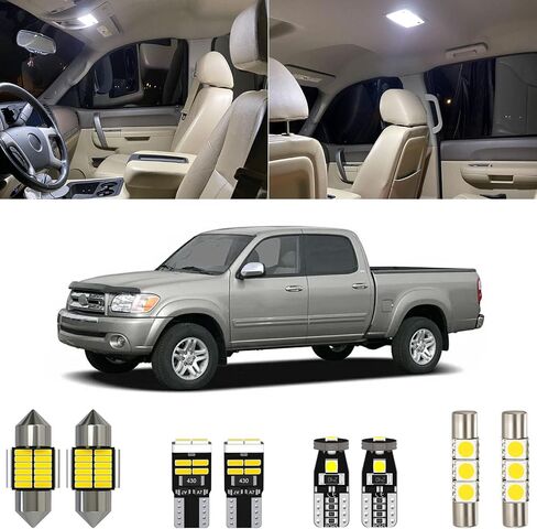 11 Piece 6000K White Tundra LED Interior Light Kit Package Replacement for Toyota Tundra Extended/Access Cab 2000 2001 2002 2003 2004 2005 2006, with Placement Diagram and Install Tool in Saudi Arabia