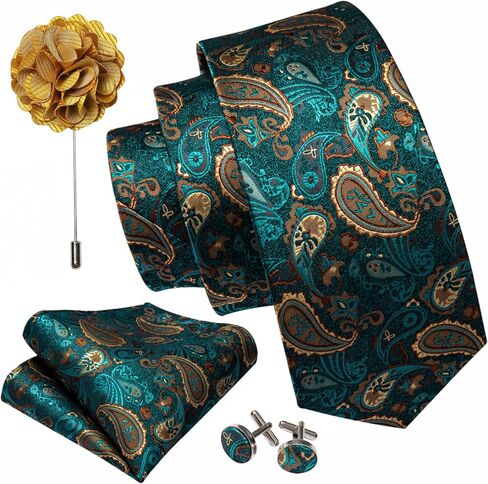 Barry.Wang Men's Suspender Elastic X Back Tie Sets 1.38" 4 Heavy Duty Clips Adjustable Armband Brooch Wedding Party in Saudi Arabia
