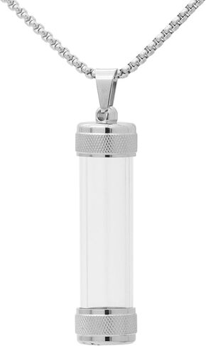 Urn Necklace for Ashes Stainless Steel Memorial Cremation Locket Keepsake Necklace Acrylic Glass Bottle Necklace in Saudi Arabia