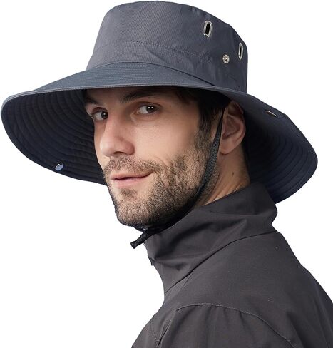 DJT الشمس دلو قبعة للرجال النساء خمر UPF 50+ واسعة حافة الشمس حماية الصيف في الهواء الطلق صياد القبعات in Kuwait