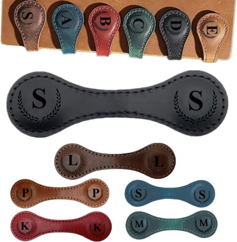 إشارة مرجعية جلدية مغناطيسية مخصصة، إشارة مرجعية مكونة من 26 حرفًا إشارات مرجعية أولية مخصصة متعددة الوظائف إشارة مرجعية لطيفة هدية ذات مغزى للمعلمين، محبي الكتب (M، أزرق) in Kuwait