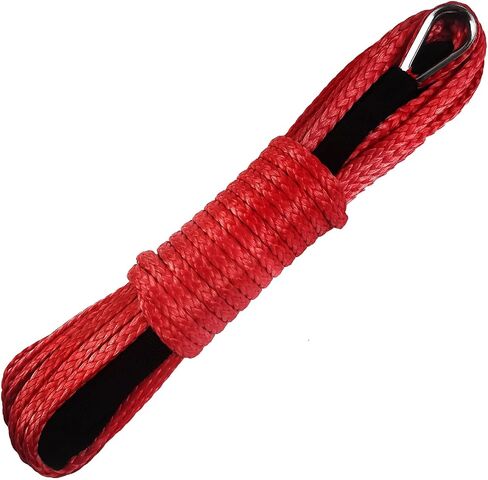 TOUGH 1/4" x 50 ft 10,000LBs Synthetic Winch Line Cable Rope with Black Protecing Sleeve for ATV UTV Winches Truck Boat (Green) in Saudi Arabia