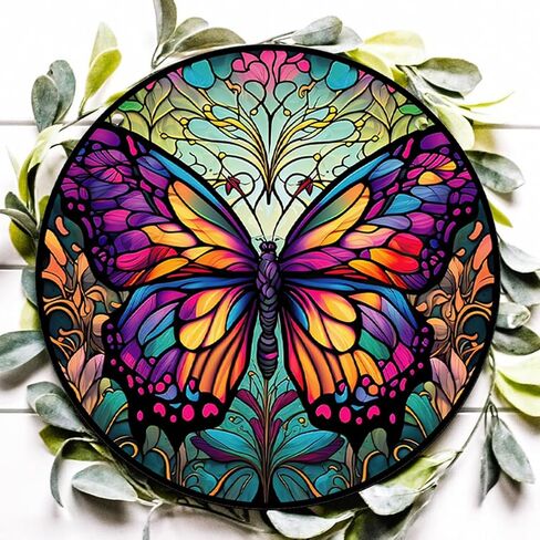 Colourful Butterfly Stained Acrylic Window Hangings Cute Ornaments Wall Art Decor for Home Coffee Bar, Birthday Party Decorations Housewarming Gift for Mom Grandma in Saudi Arabia