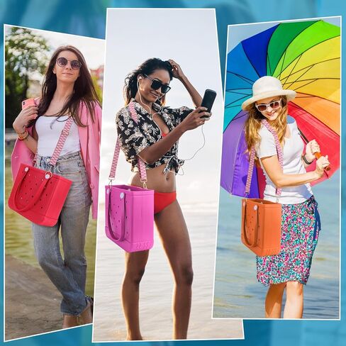 حزام حقيبة كروس قابل للإزالة مع حلقات معدنية لحقيبة بوج، بديل كتف عريض قابل للتعديل متوافق مع حقيبة بوج، وردي in Kuwait