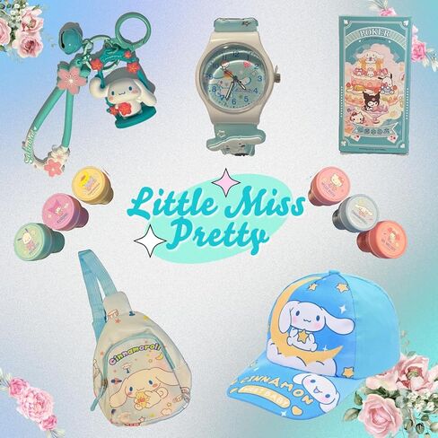 Little Miss Pretty Crossbody Bag Purse Watch Baseball Cap Snapback Playing Cards Kids Girls Kawaii Cartoon Hat Cute in Saudi Arabia
