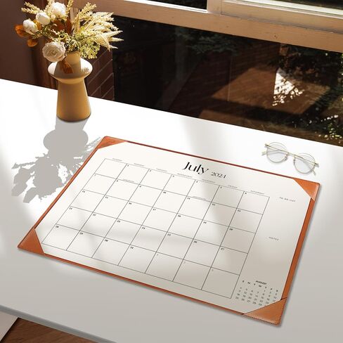 Large Desk Calendar 2024-2025 with Desk Mat, Desktop Calendar 18 Monthly Runs From Jul 2024 to Dec 2025, Desk Pad Calendar 22 x 17 Inch Perfect for Planning, Organizing, and Scheduling Your Life (Black) in Saudi Arabia