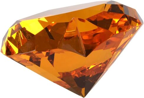 90MM Amber Crystal Diamonds Paper Weights, 3.54 Inch Heart Shape Crystal Diamond Glass Gems Paperweight Good for Home Office Decorations Valentine's Day Gift Wedding Favors Centerpieces in Saudi Arabia