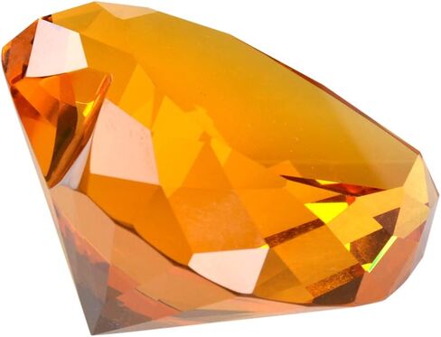 90MM Amber Crystal Diamonds Paper Weights, 3.54 Inch Heart Shape Crystal Diamond Glass Gems Paperweight Good for Home Office Decorations Valentine's Day Gift Wedding Favors Centerpieces in Saudi Arabia