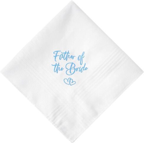 Something Blue Wedding Handkerchiefs, Mother of Bride Gift, Mother of Groom Gift, Embroidered Handkerchief Gift From Daughter in Kuwait