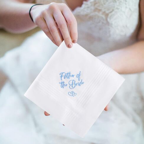 Something Blue Wedding Handkerchiefs, Mother of Bride Gift, Mother of Groom Gift, Embroidered Handkerchief Gift From Daughter in Kuwait
