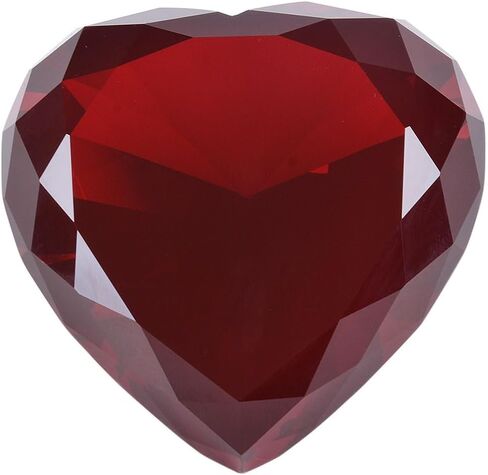 90MM Amber Crystal Diamonds Paper Weights, 3.54 Inch Heart Shape Crystal Diamond Glass Gems Paperweight Good for Home Office Decorations Valentine's Day Gift Wedding Favors Centerpieces in Saudi Arabia