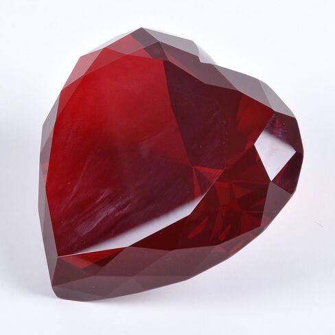 90MM Amber Crystal Diamonds Paper Weights, 3.54 Inch Heart Shape Crystal Diamond Glass Gems Paperweight Good for Home Office Decorations Valentine's Day Gift Wedding Favors Centerpieces in Saudi Arabia