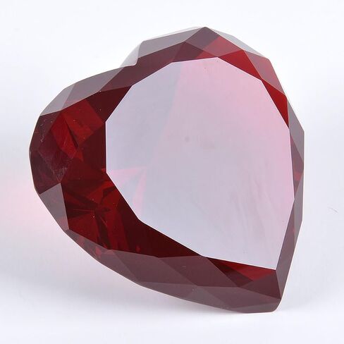 90MM Amber Crystal Diamonds Paper Weights, 3.54 Inch Heart Shape Crystal Diamond Glass Gems Paperweight Good for Home Office Decorations Valentine's Day Gift Wedding Favors Centerpieces in Saudi Arabia