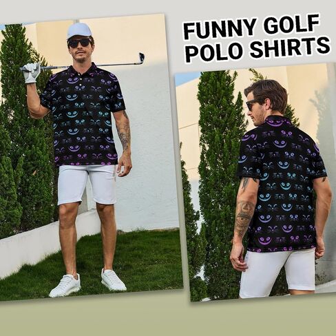 Golf Polo Shirts, Moisture Wicking Sports Shirts for Men, Ultral Soft Golf Shirts Stylish Collared Shirts Polo Shirts for Men in Saudi Arabia