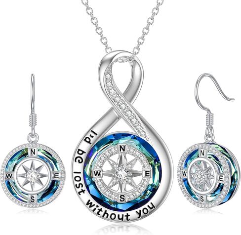 مجموعة قلادة البوصلة TOUPOP والأقراط المتدلية البوصلة in Kuwait